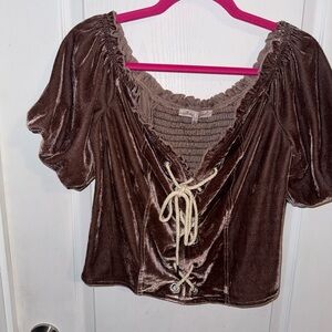 Velvet off shoulder top